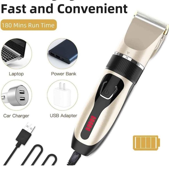 Hair Clippers - Pro Cordless Hair Trimmer Led Display USB Rechargeable - Picture 5 of 8